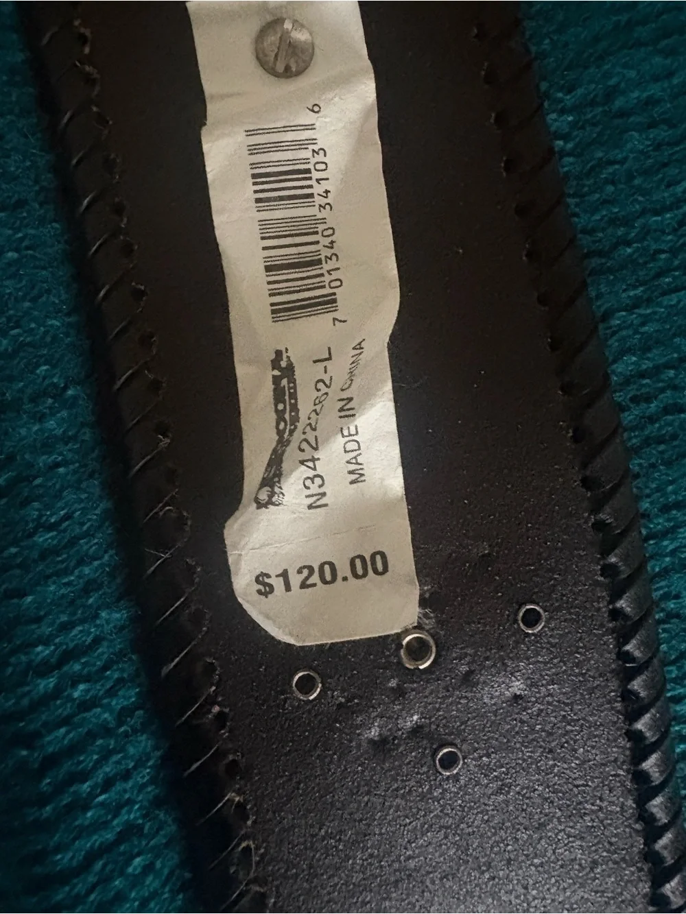 Black Studded Belt with Rhinestone Cross Buckle